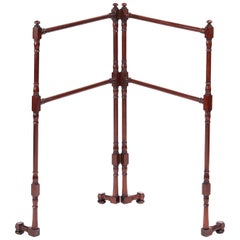 Unusual Antique Victorian Mahogany Folding Towel Rail