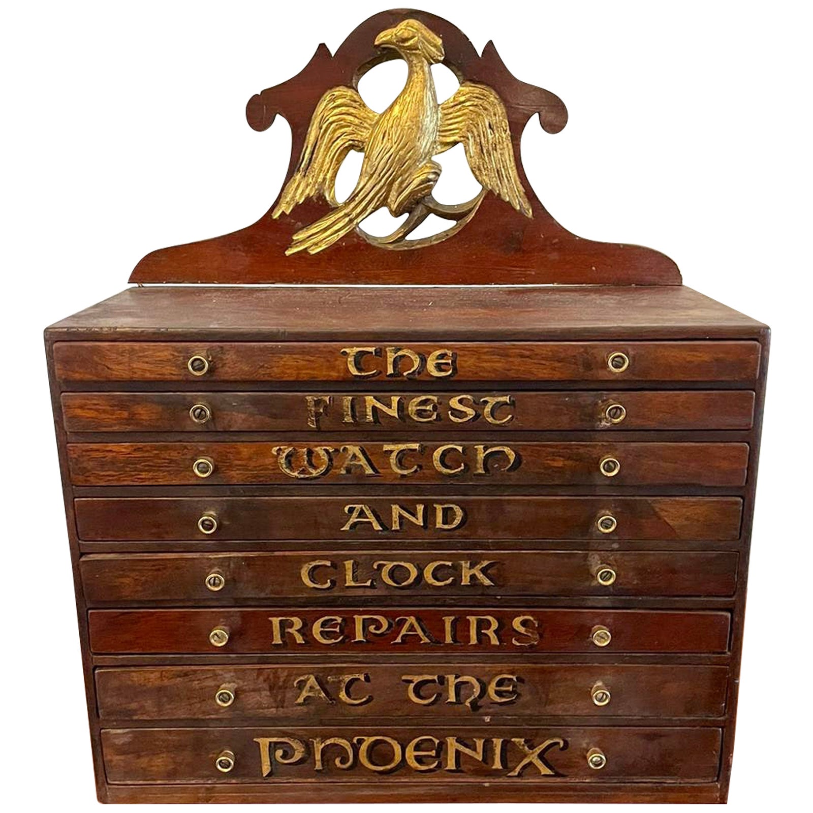 Unusual Antique Victorian Mahogany Watch and Clock Repairer’s Chest For Sale