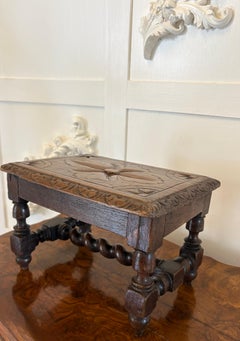 Unusual Antique Victorian Miniature Quality Carved Oak Table