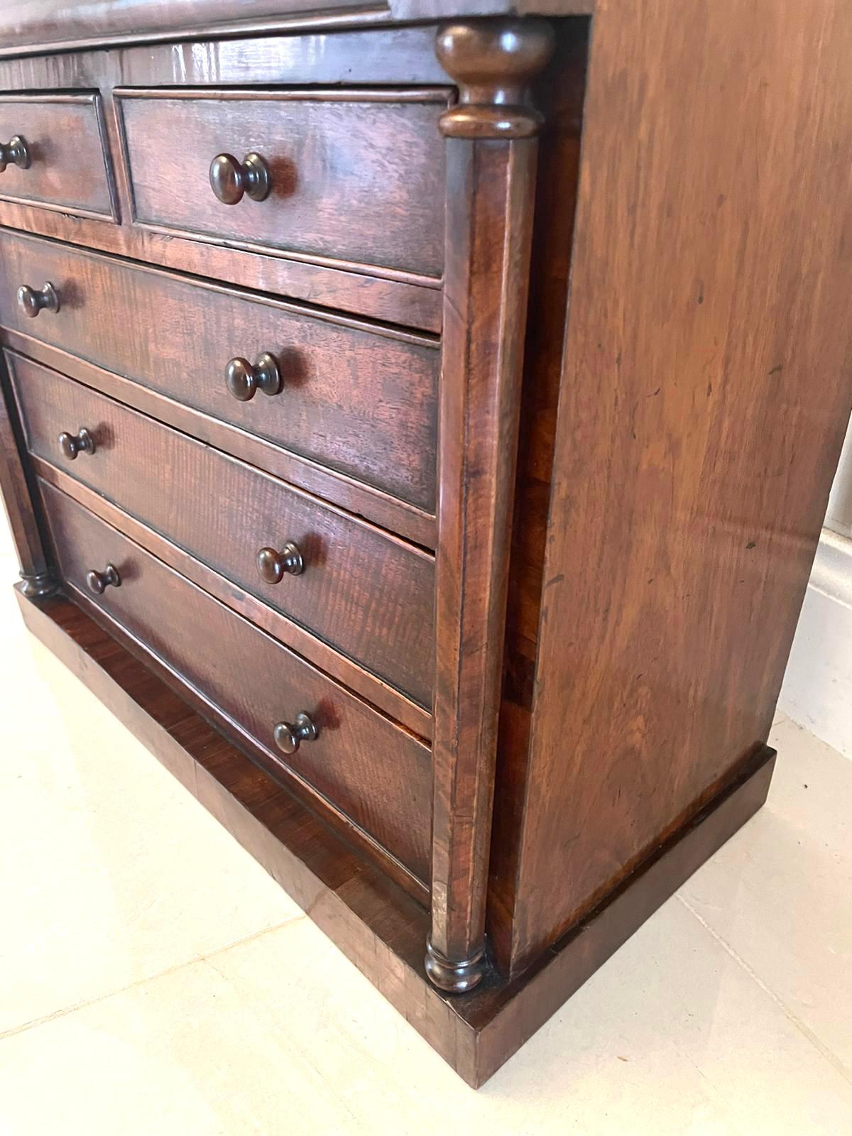 Unusual Antique Victorian Miniature Quality Mahogany Chest of Drawers For Sale 4