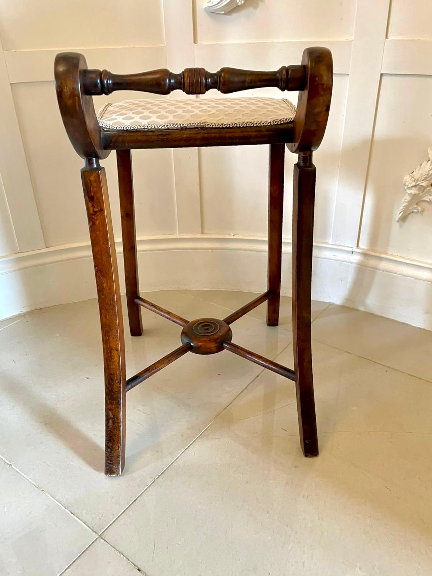 Unusual Antique Victorian Music Chair For Sale 1