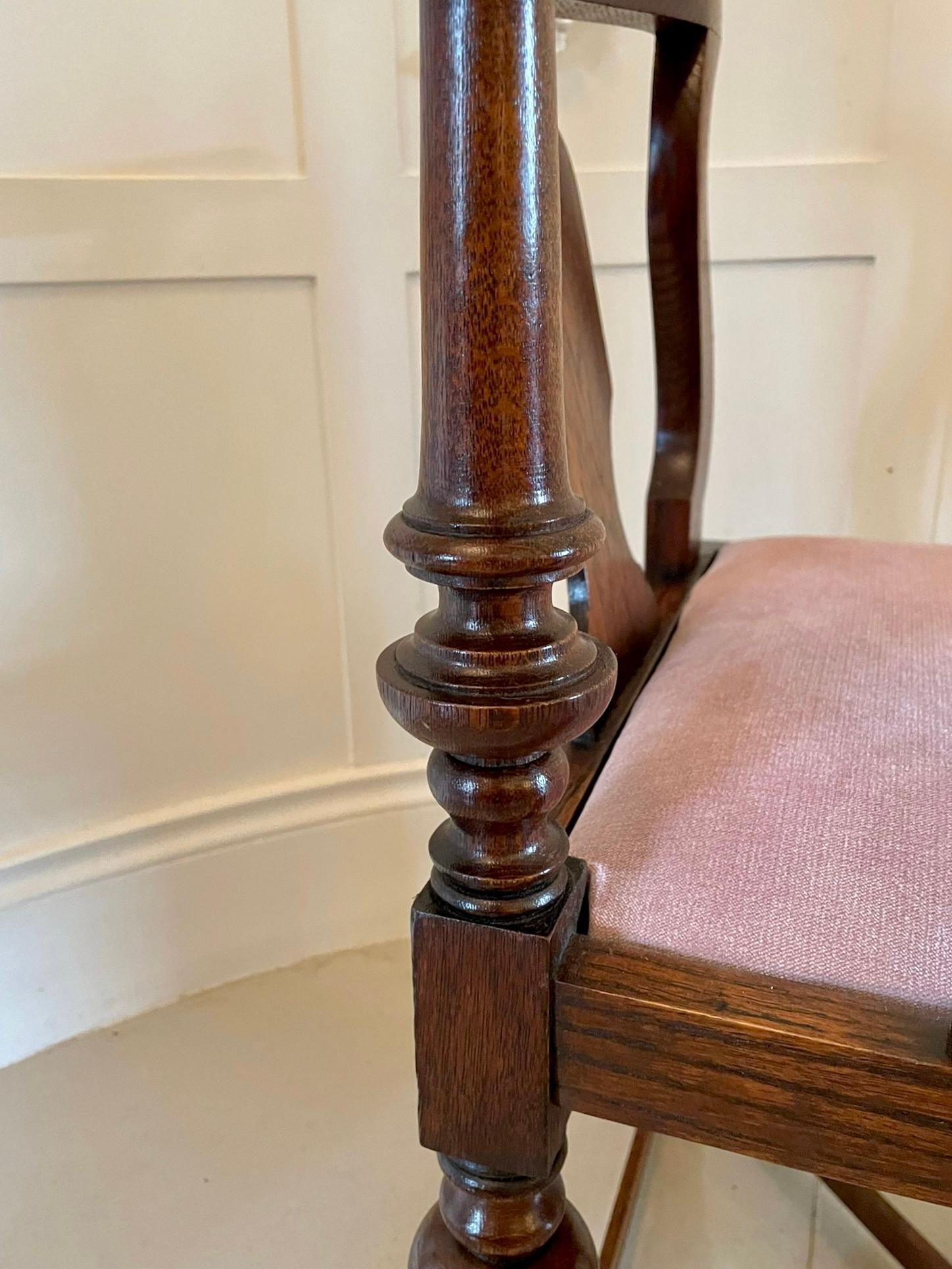 Unusual Antique Victorian Oak Corner Chair For Sale 3