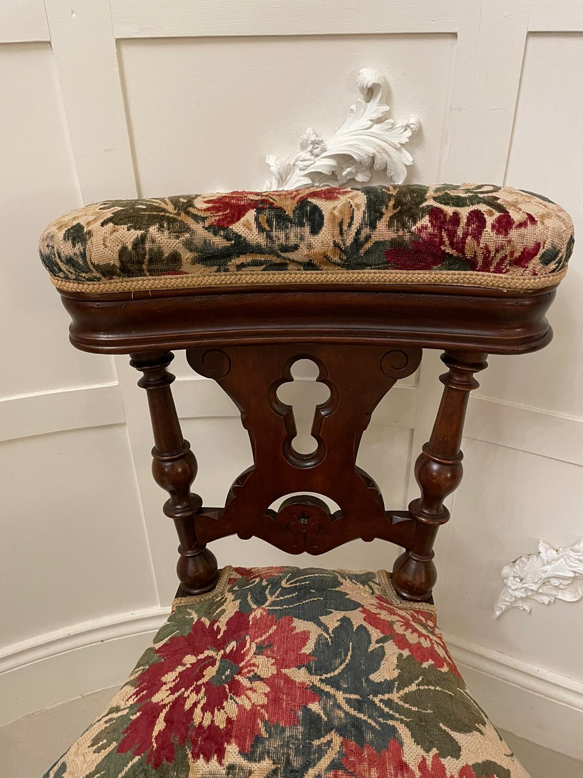 Unusual Antique Victorian Oak Side Chair For Sale 5