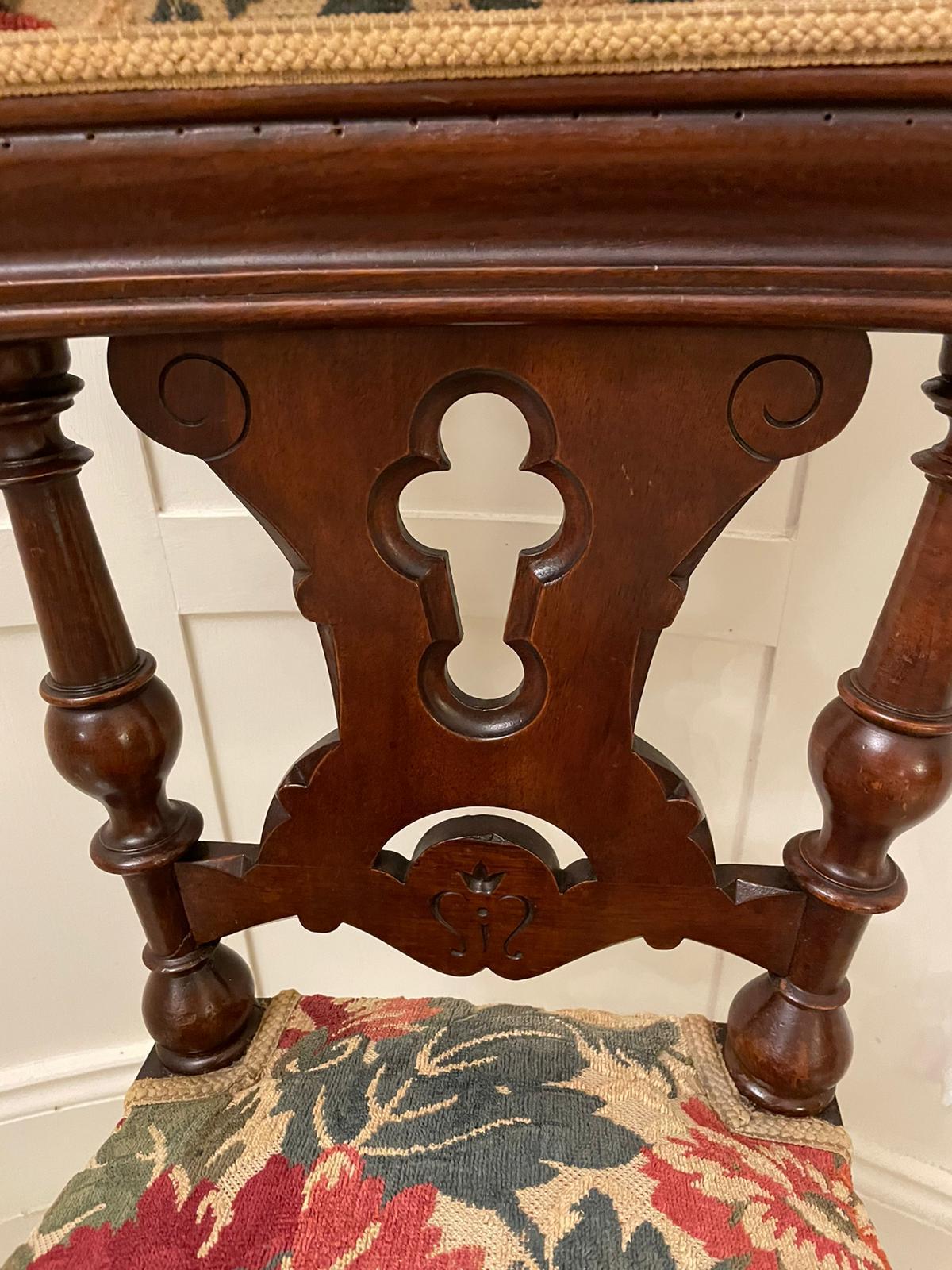 Unusual Antique Victorian Oak Side Chair For Sale 6