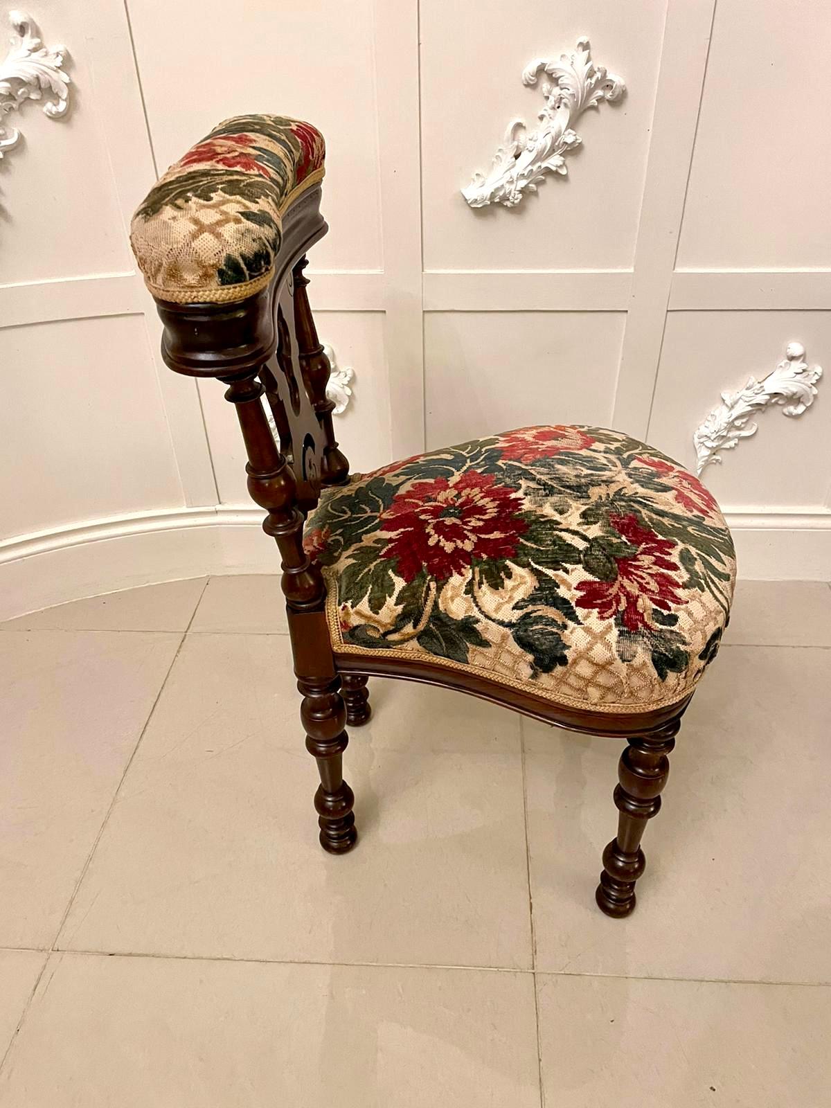 Unusual Antique Victorian Oak Side Chair For Sale 2