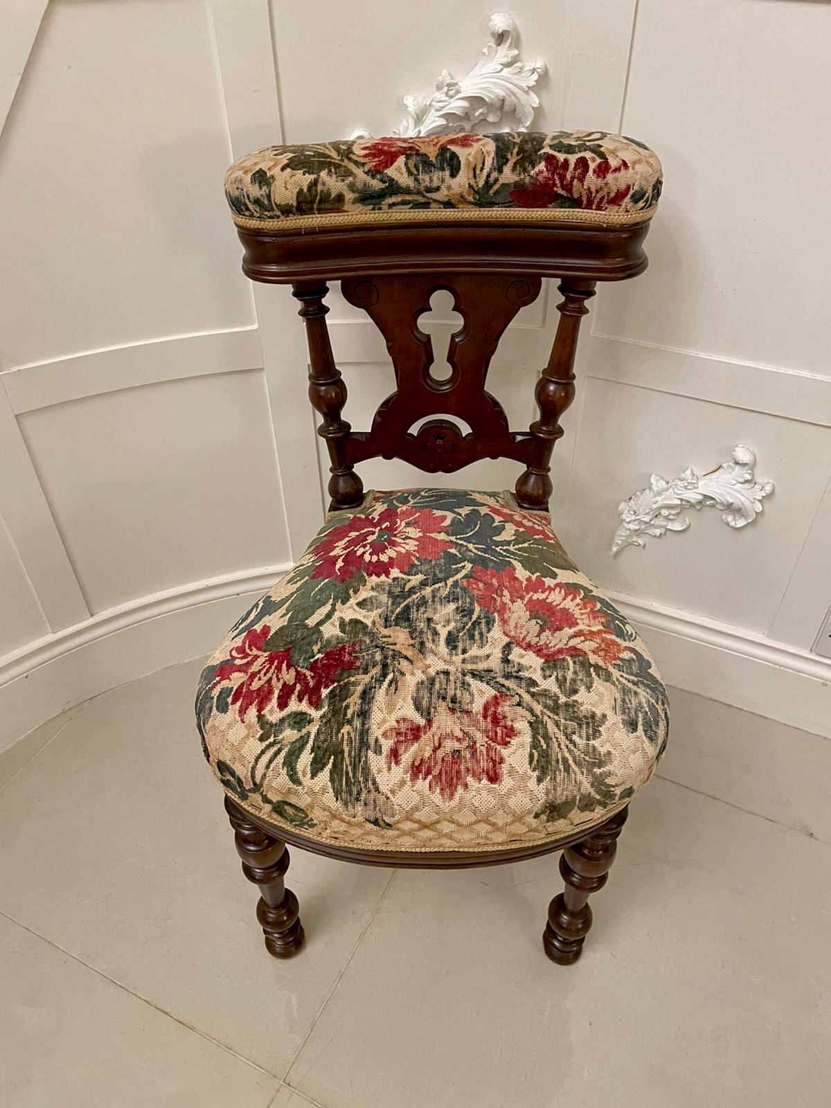 Unusual Antique Victorian Oak Side Chair For Sale 3