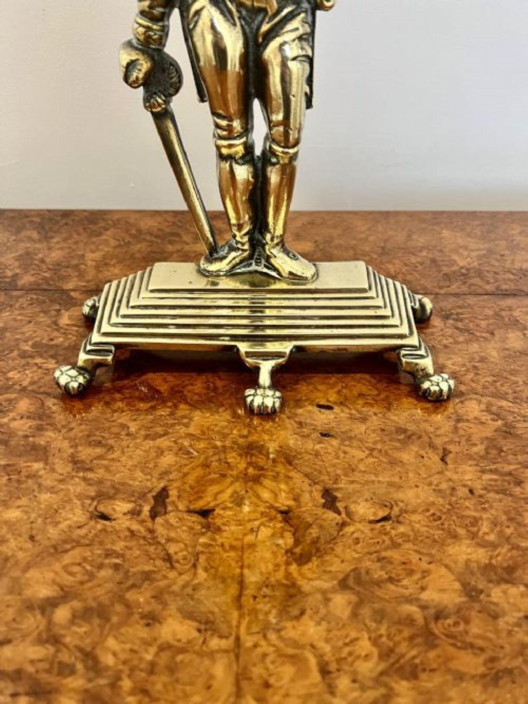 Brass Unusual antique Victorian quality brass door stop in the form of Lord Nelson 