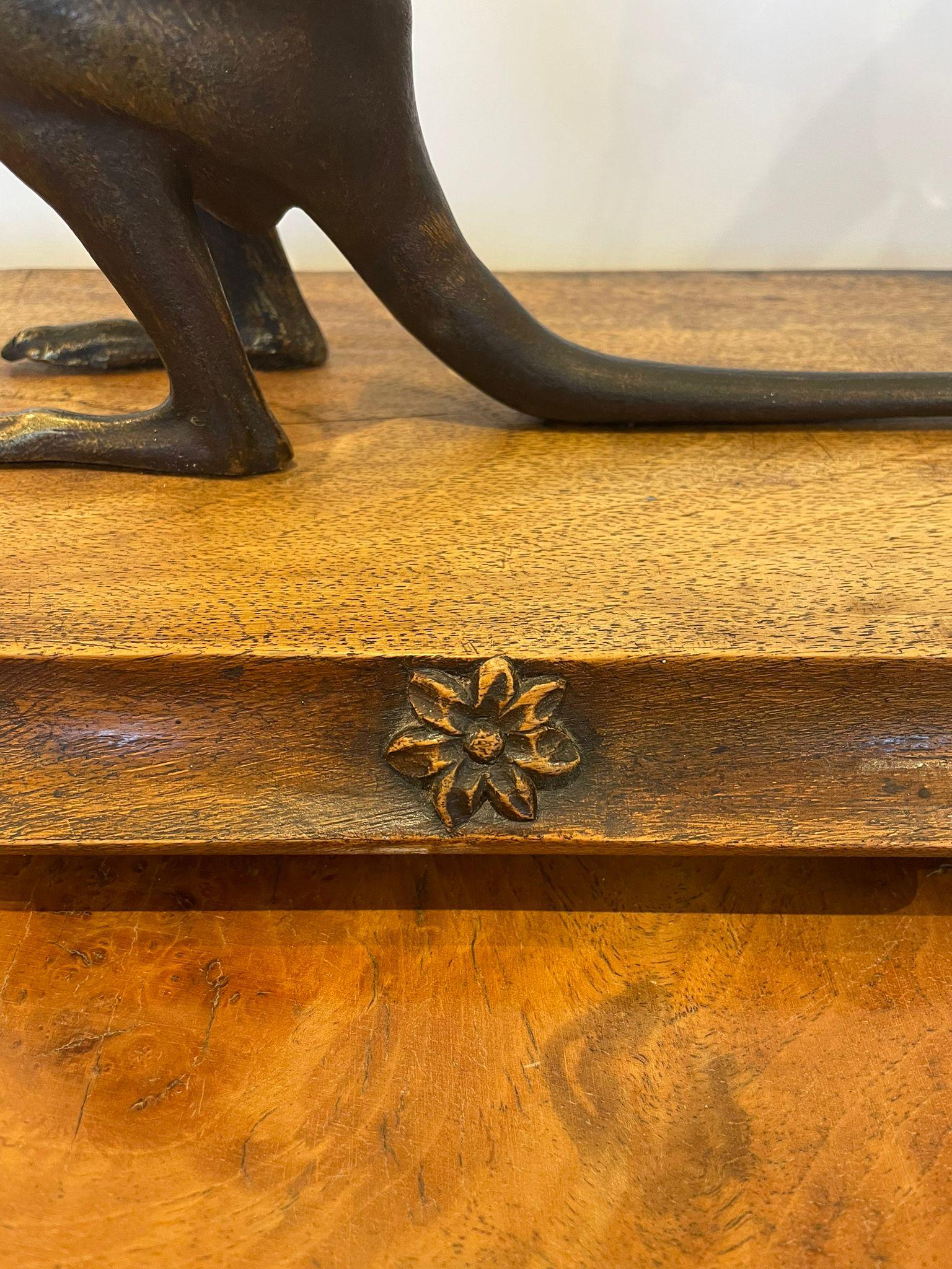 English Unusual Antique Victorian Quality Bronze Novelty Desk Clock