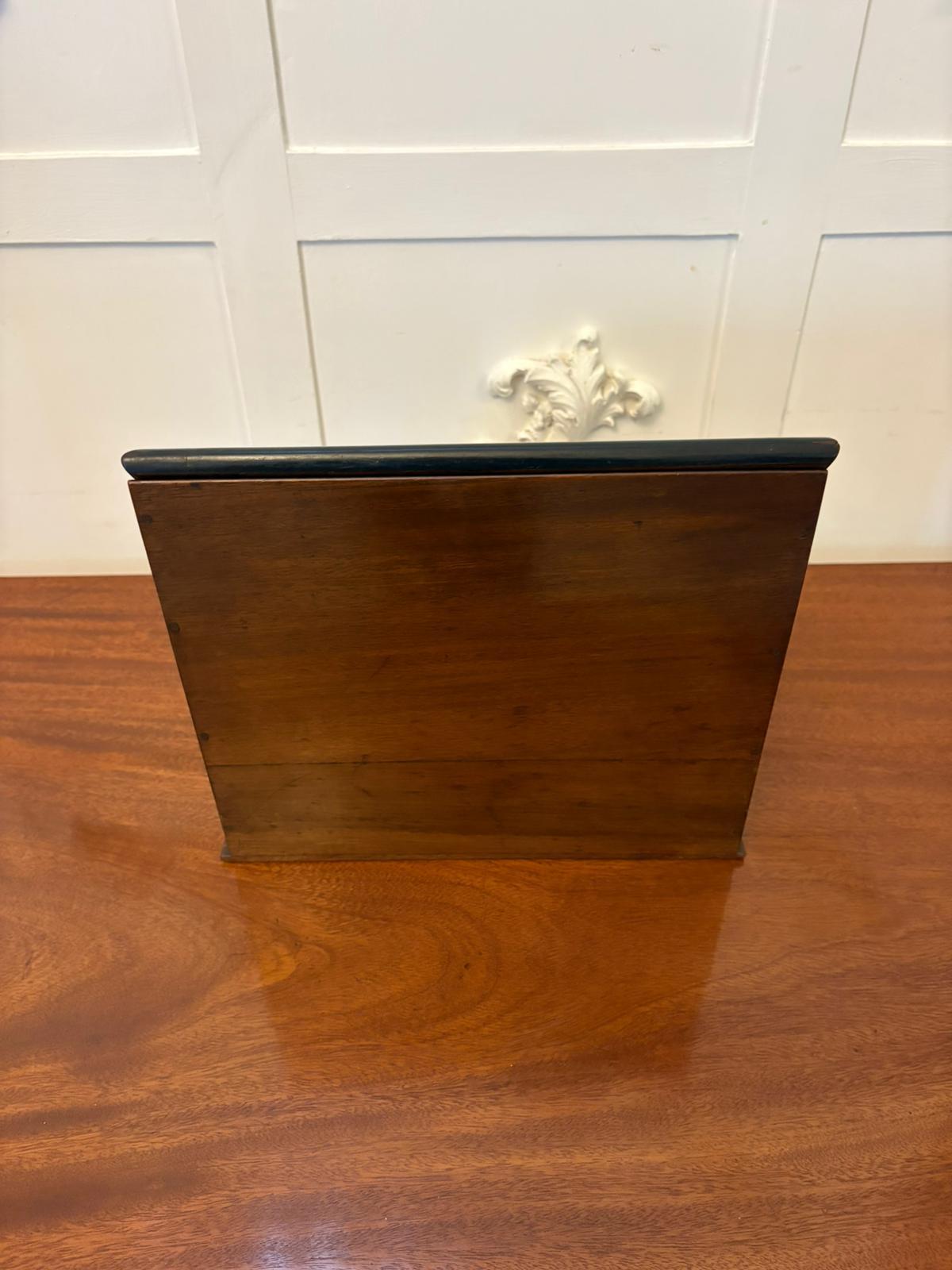 Unusual Antique Victorian Quality Burr Walnut Brass Mounted Stationery Box For Sale 3