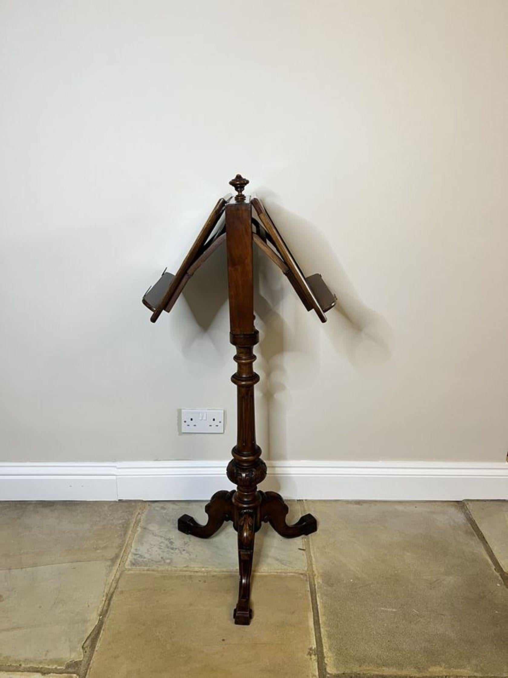 Unusual antique Victorian quality burr walnut inlaid duet music stand  For Sale 6