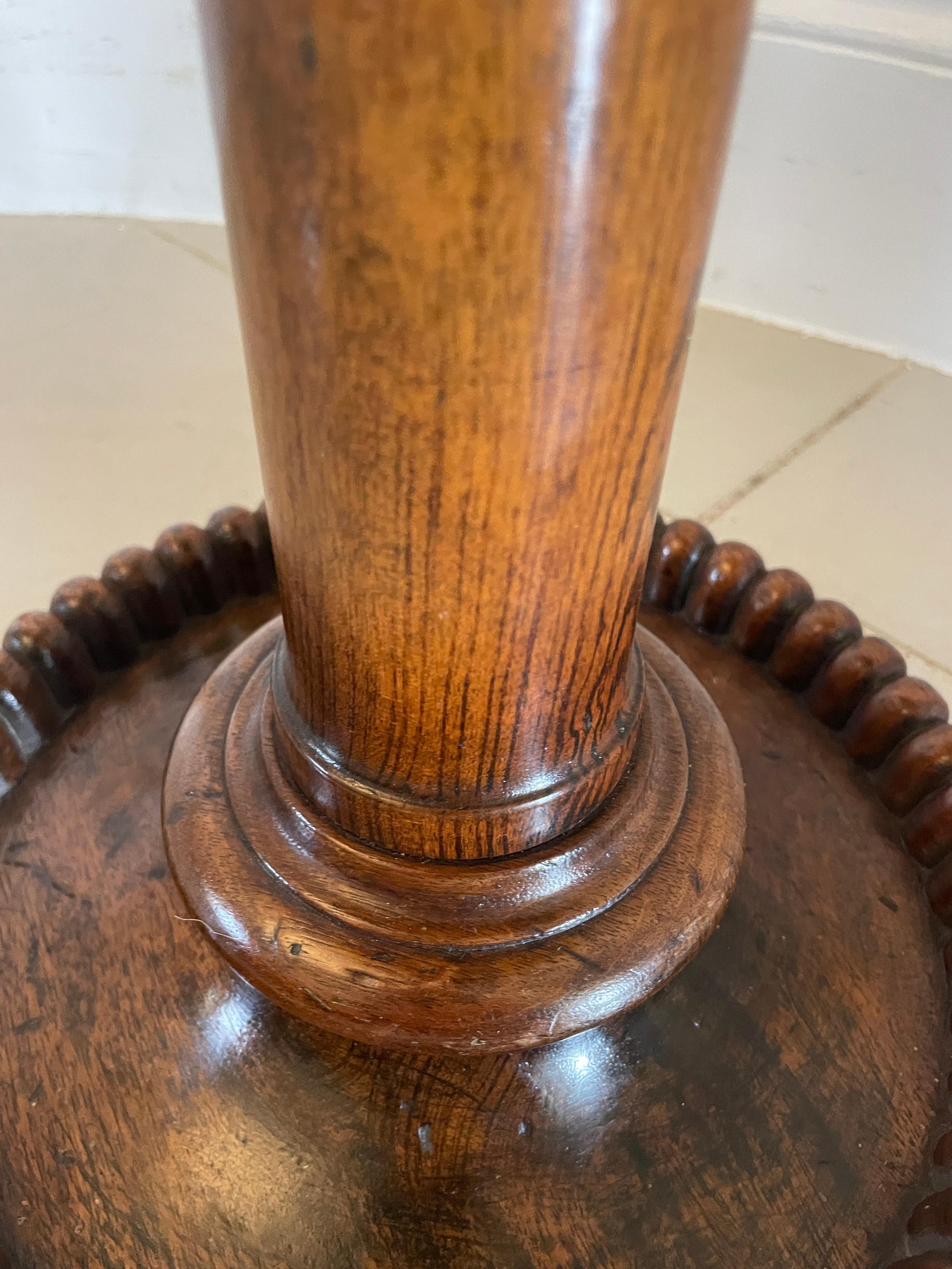 Unusual Antique Victorian Quality Burr Walnut Lamp Table 3