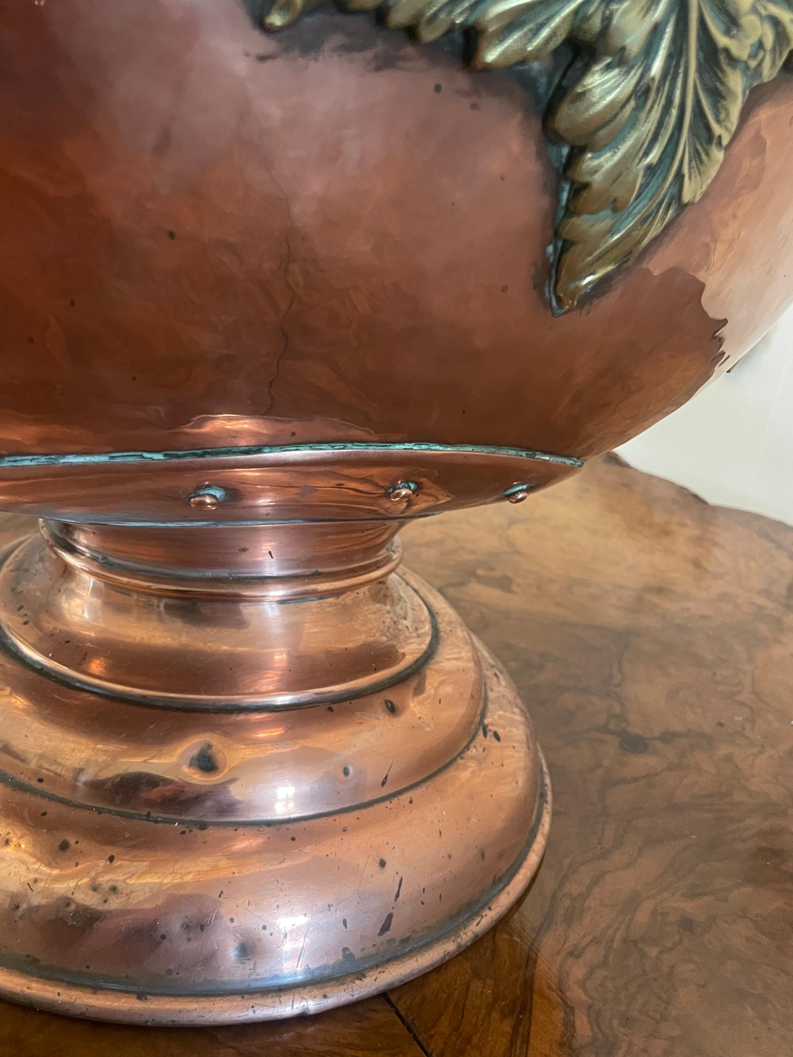 Unusual Antique Victorian Quality Copper and Brass Large Coal Scuttle 4
