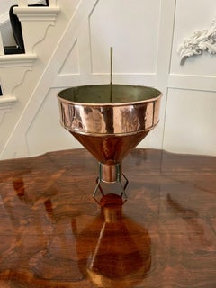 Unusual Antique Victorian Quality Copper Funnel