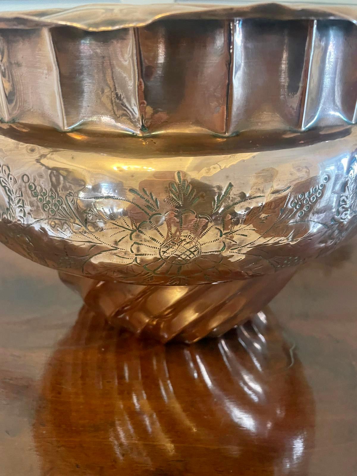 English Unusual Antique Victorian Quality Copper Jardiniere  For Sale