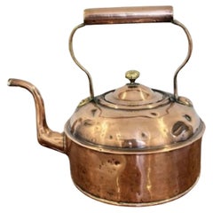 Unusual antique Victorian quality copper kettle 