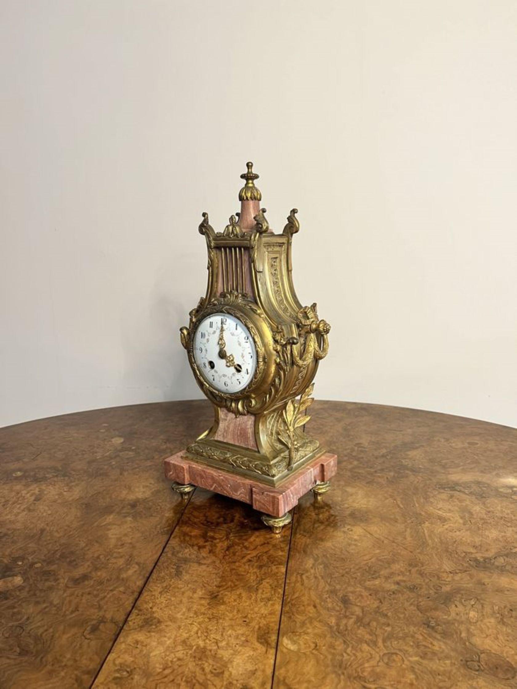 Inhabituelle horloge de cheminée française ancienne de qualité victorienne  Bon état - En vente à Ipswich, GB