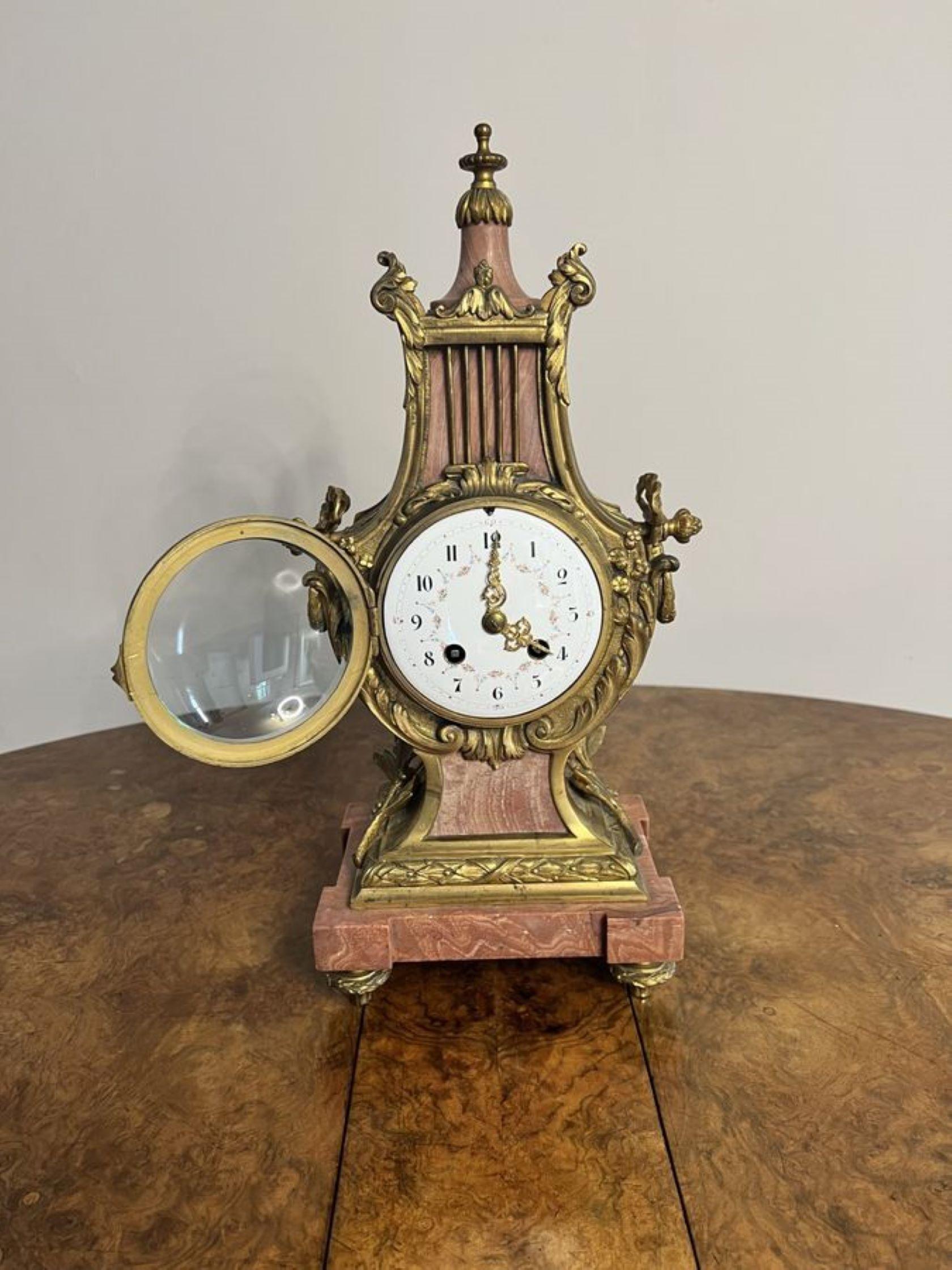 XIXe siècle Inhabituelle horloge de cheminée française ancienne de qualité victorienne  en vente