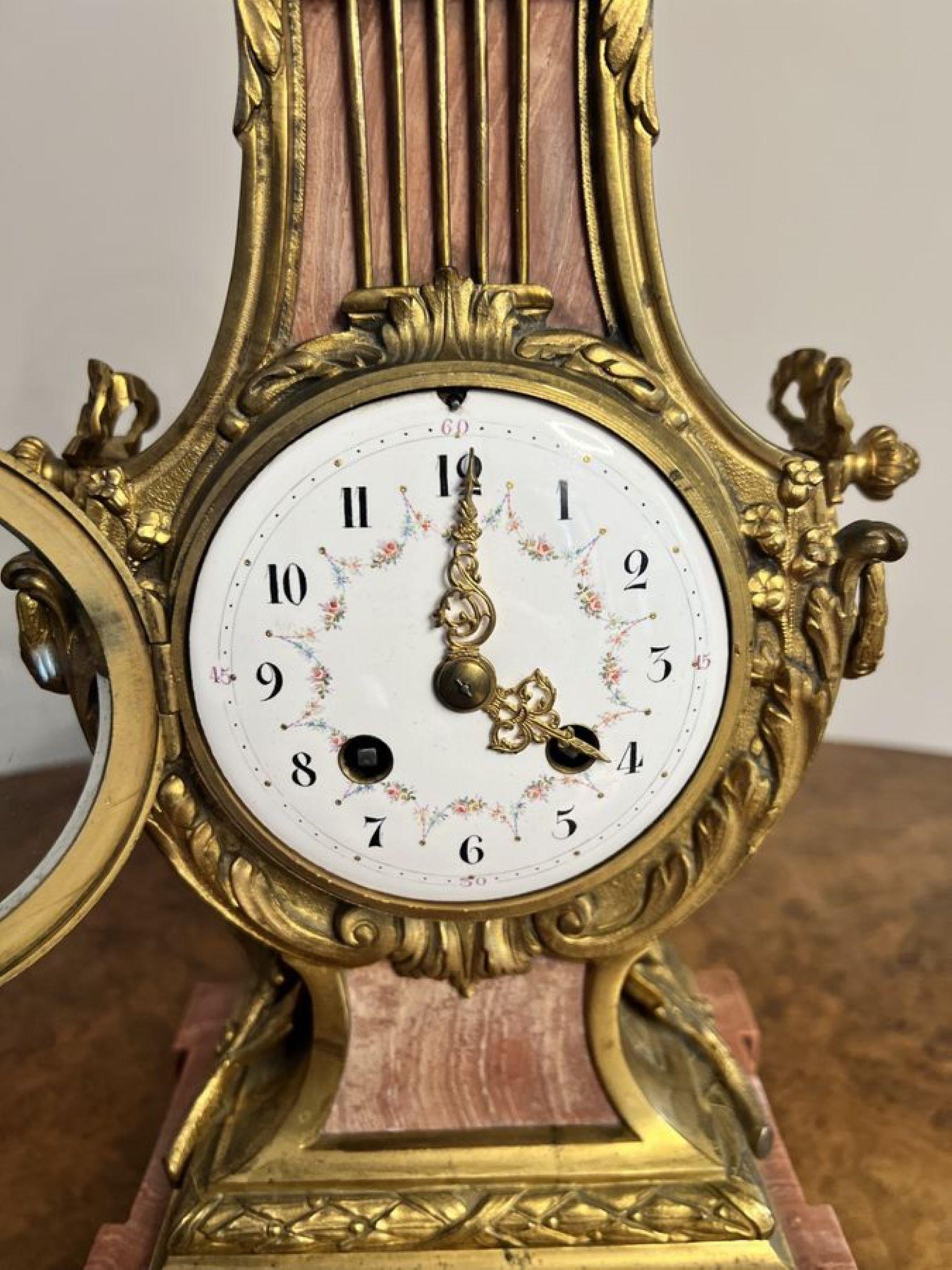 Métal Inhabituelle horloge de cheminée française ancienne de qualité victorienne  en vente