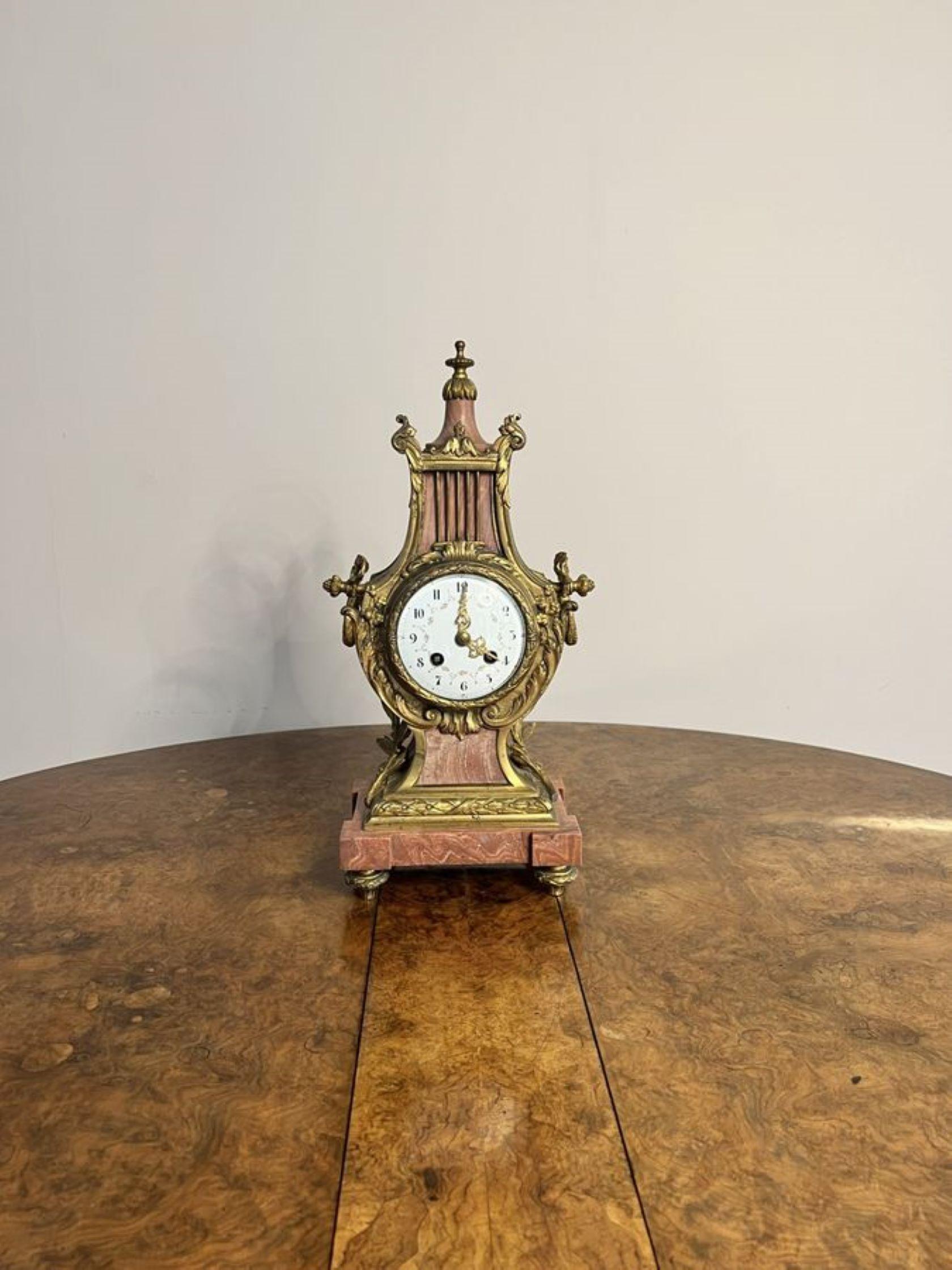Unusual antique Victorian quality French mantle clock For Sale 2