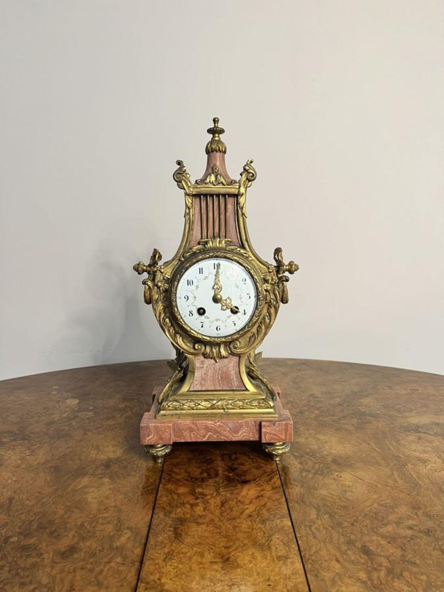 Unusual antique Victorian quality French mantle clock  For Sale 3