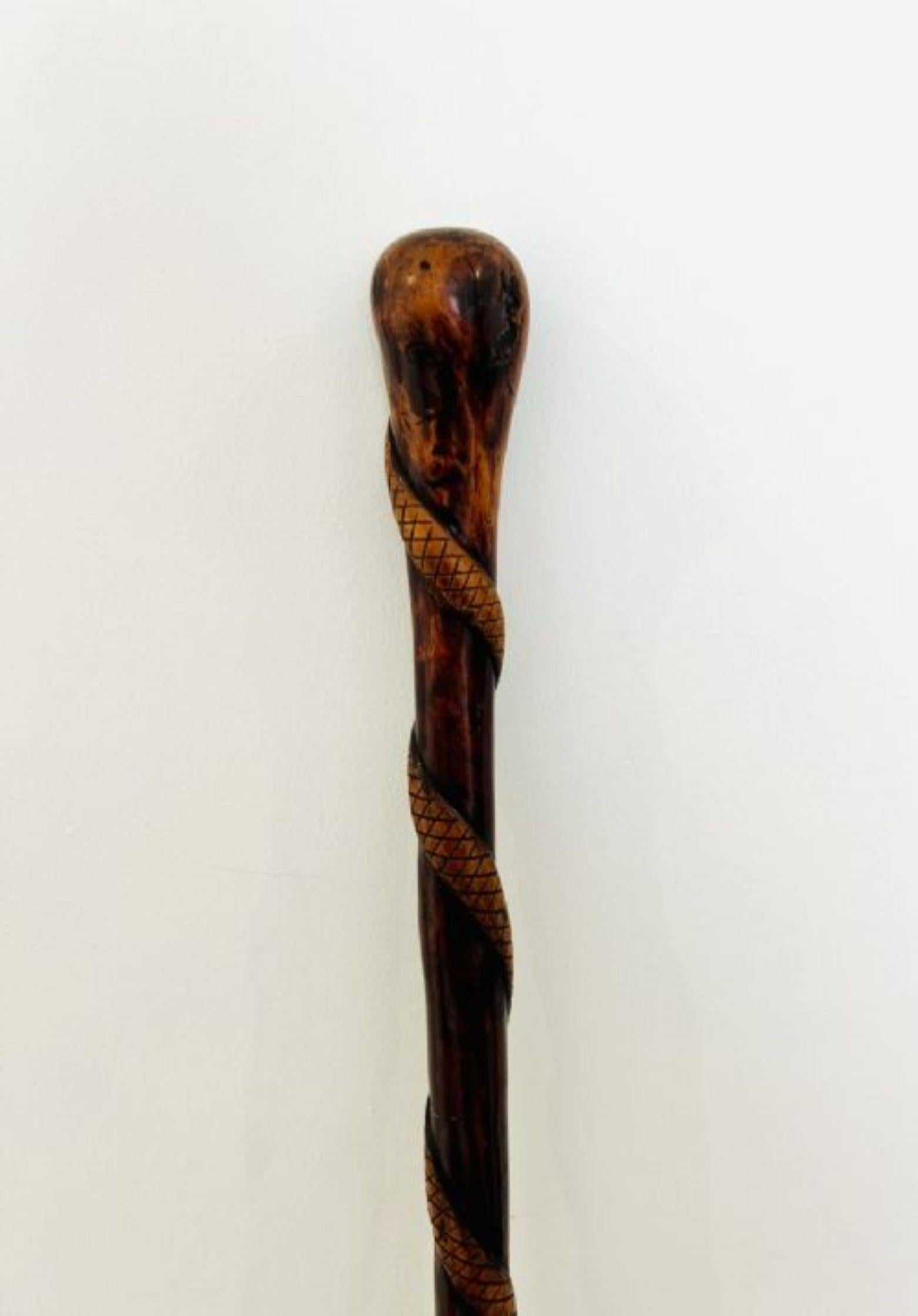 Unusual antique Victorian quality hardwood walking stick  In Good Condition For Sale In Ipswich, GB