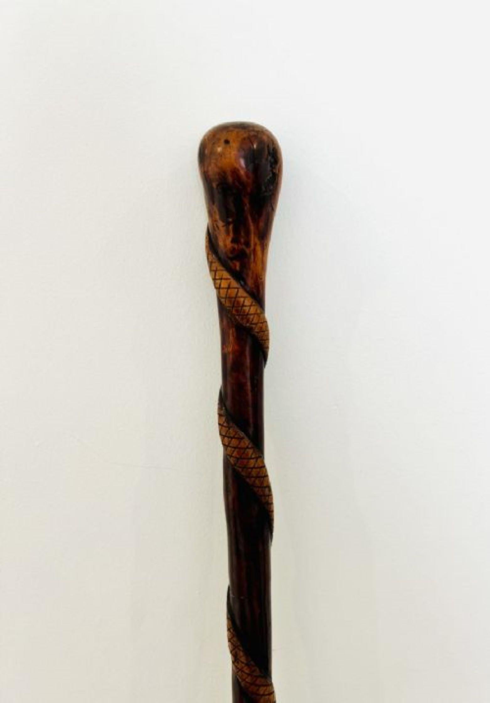 Unusual antique Victorian quality hardwood walking stick In Good Condition For Sale In Ipswich, GB