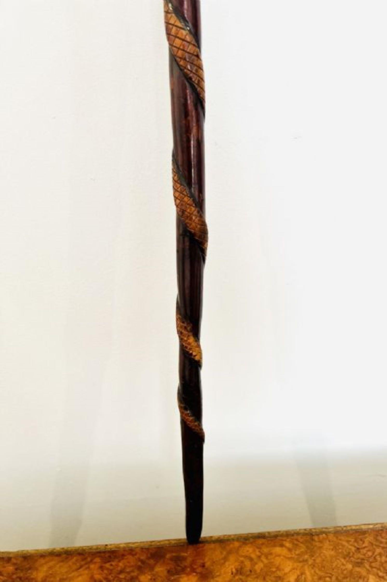Hardwood Unusual antique Victorian quality hardwood walking stick  For Sale