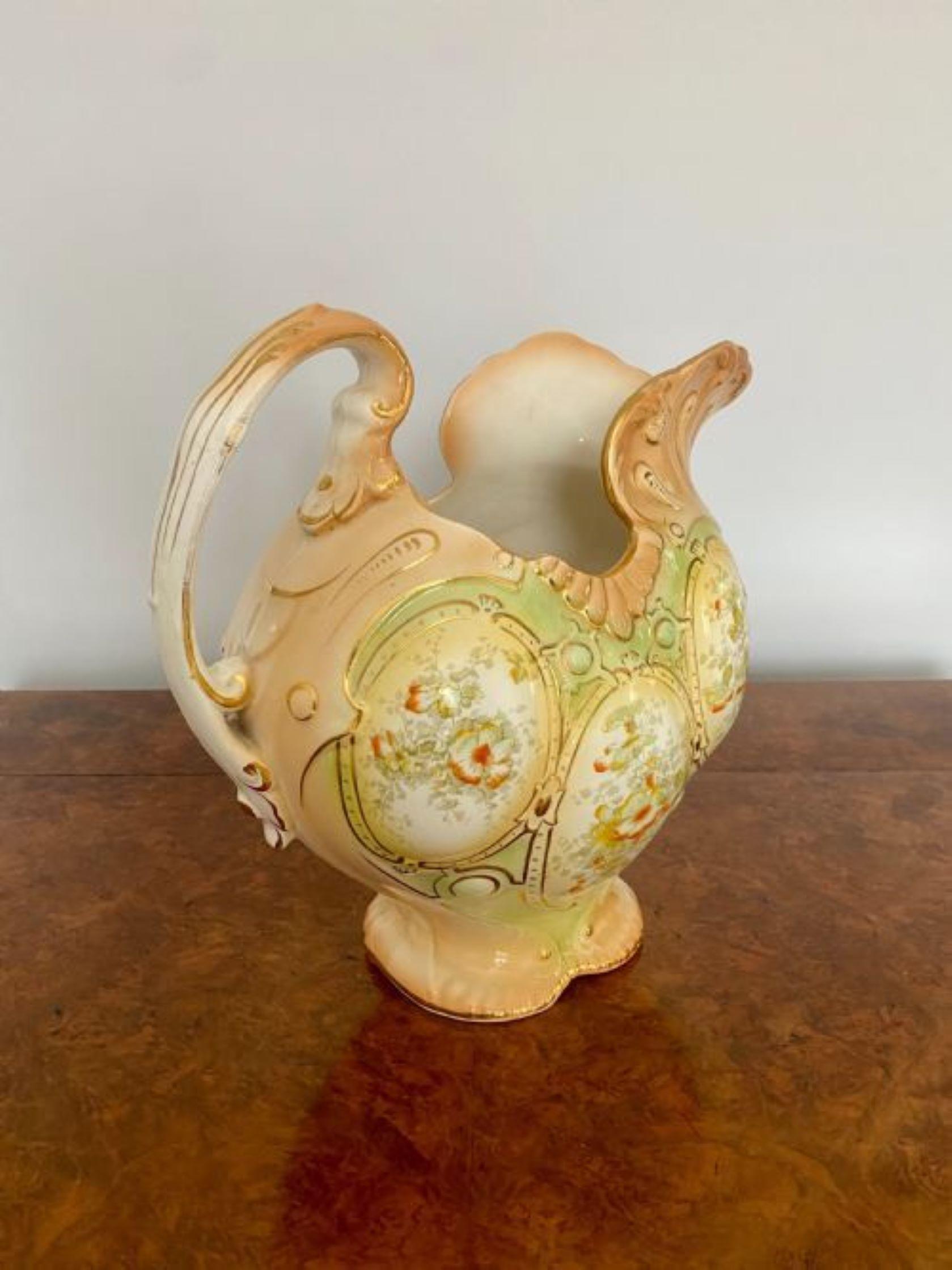 Unusual Antique Victorian Quality Jug And Bowl In Good Condition For Sale In Ipswich, GB