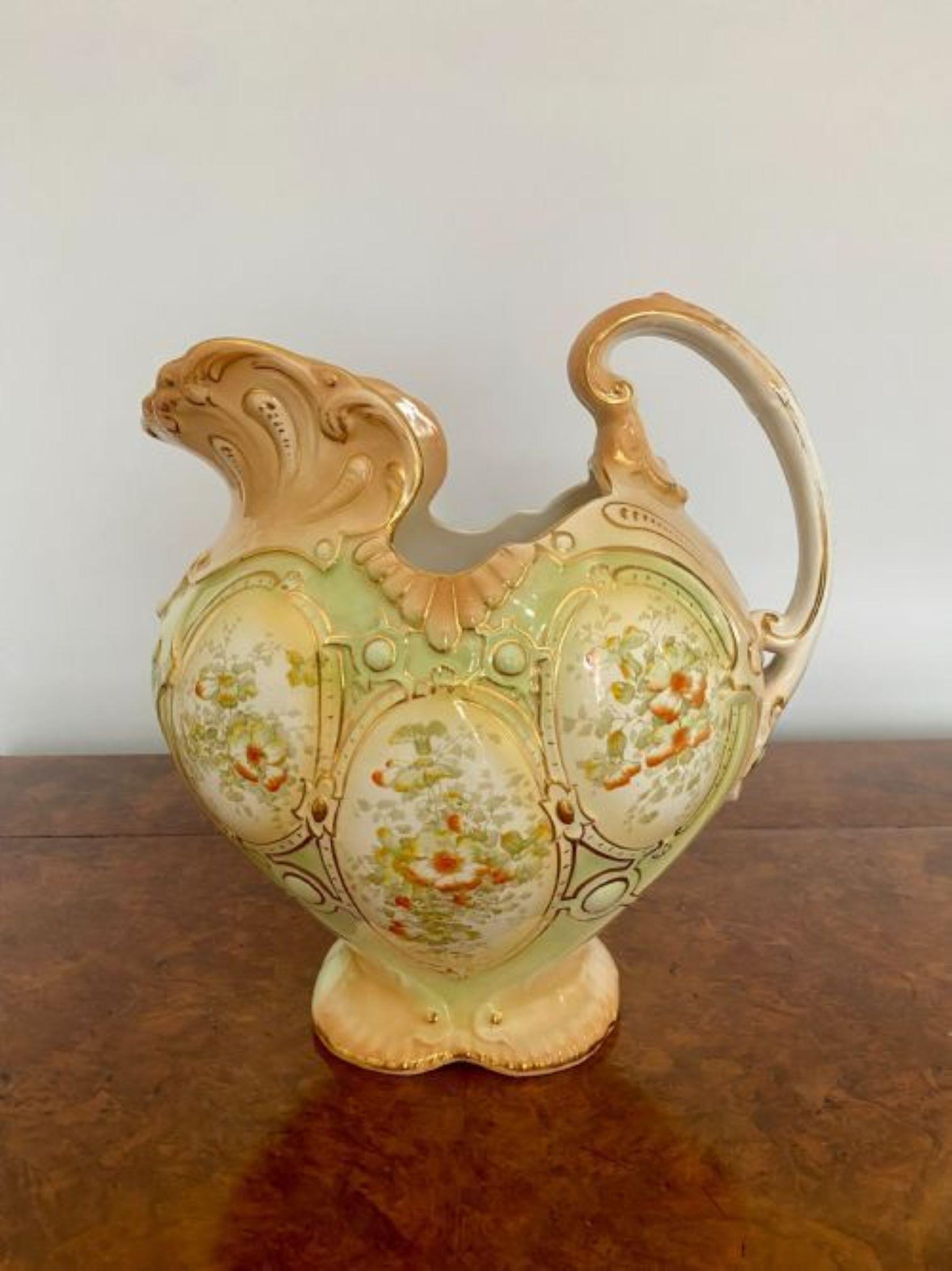 19th Century Unusual Antique Victorian Quality Jug And Bowl For Sale