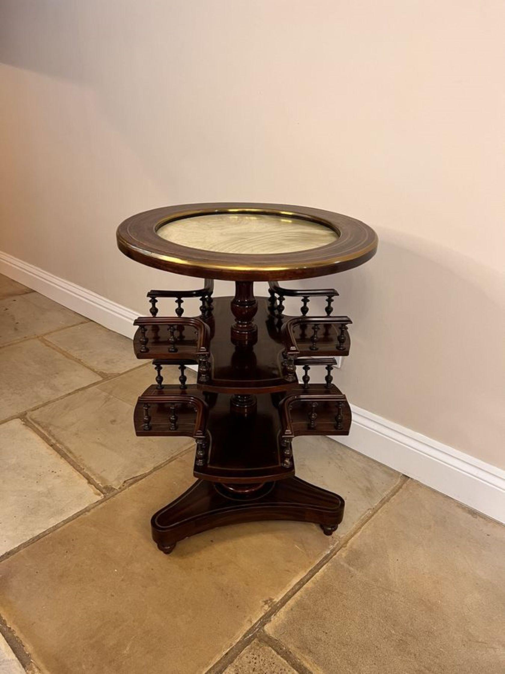 Unusual antique Victorian quality marble top revolving book table For Sale 4