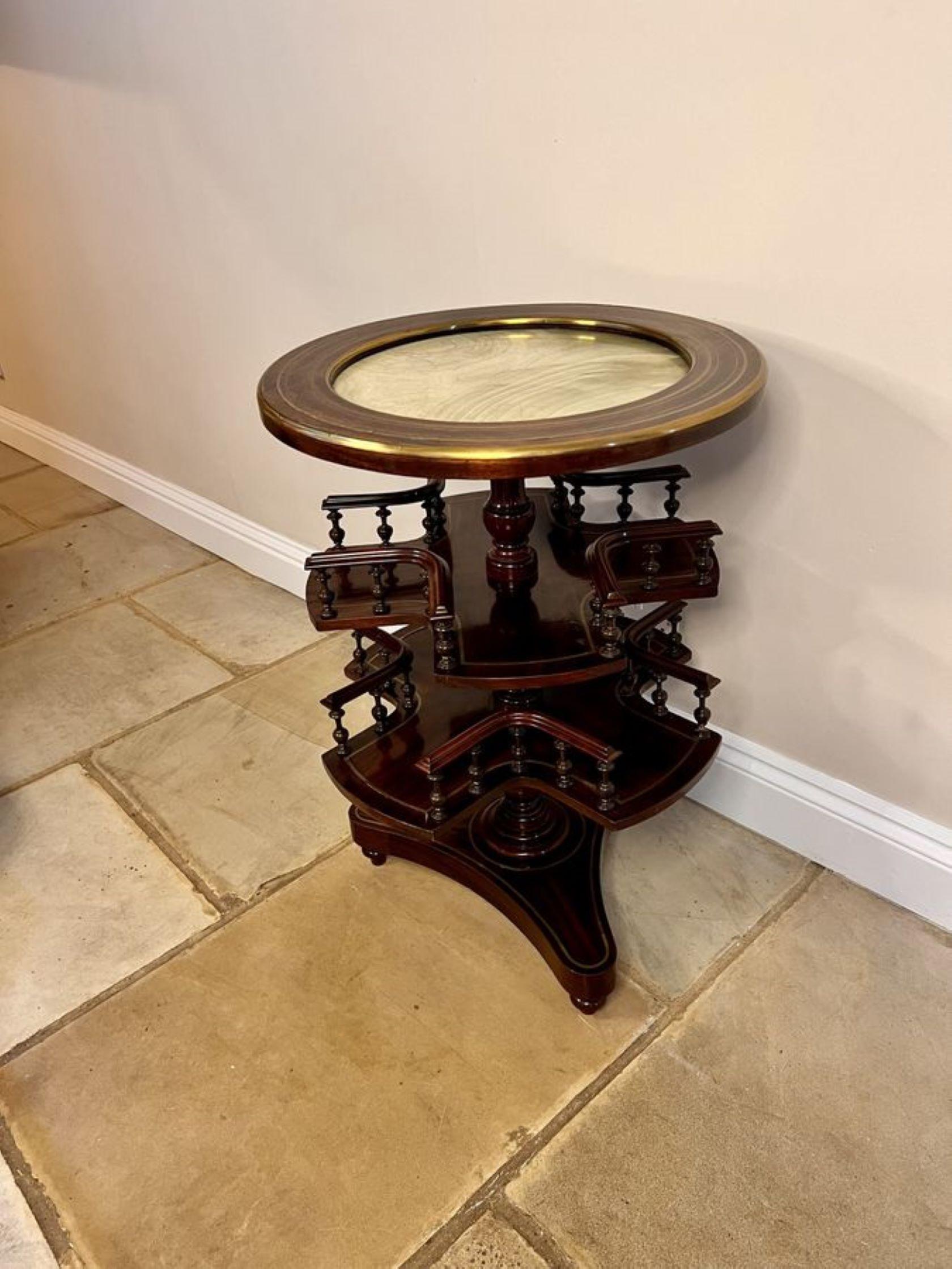 Early Victorian Unusual antique Victorian quality marble top revolving book table For Sale