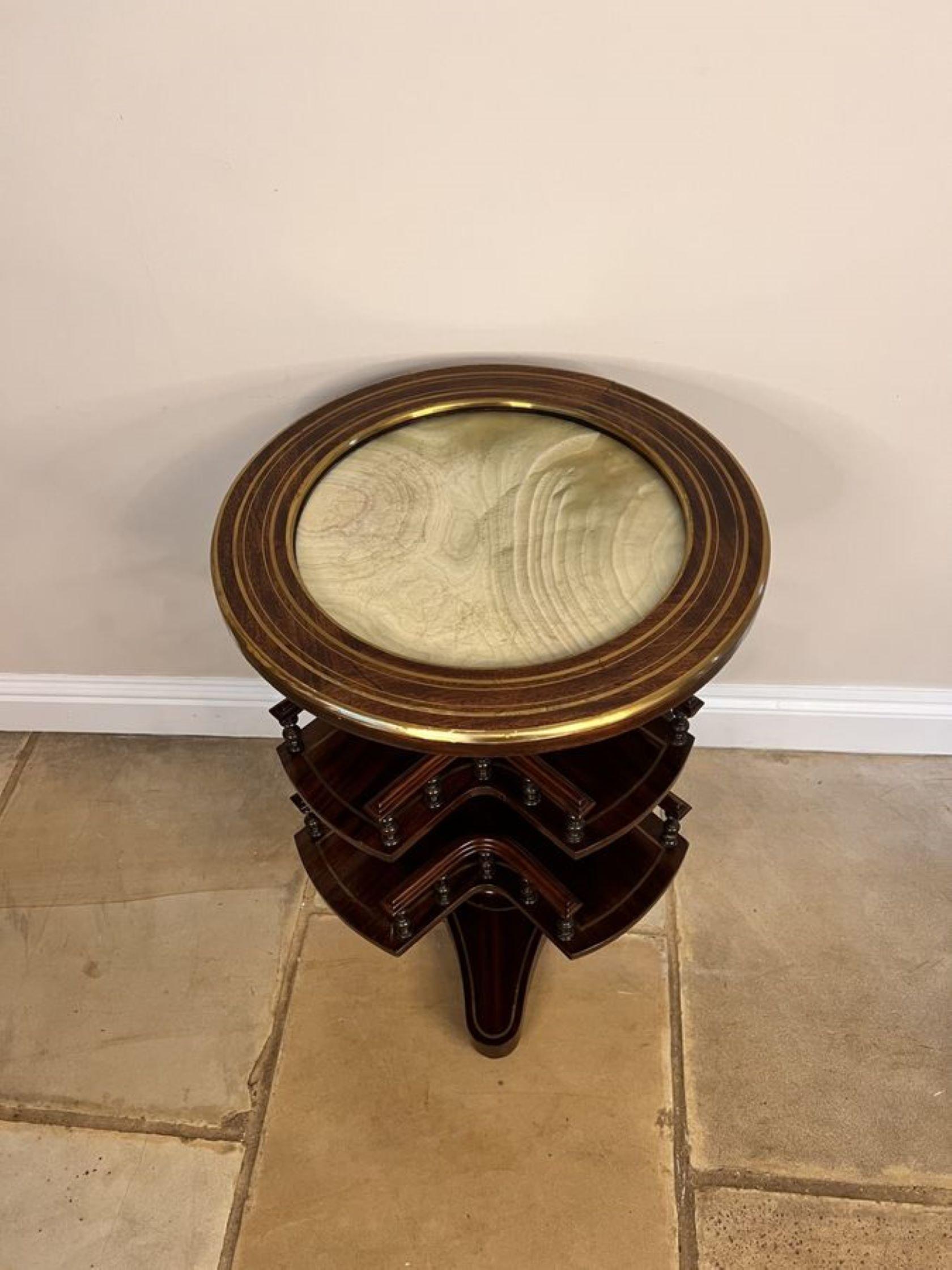 Unusual antique Victorian quality marble top revolving book table For Sale 1
