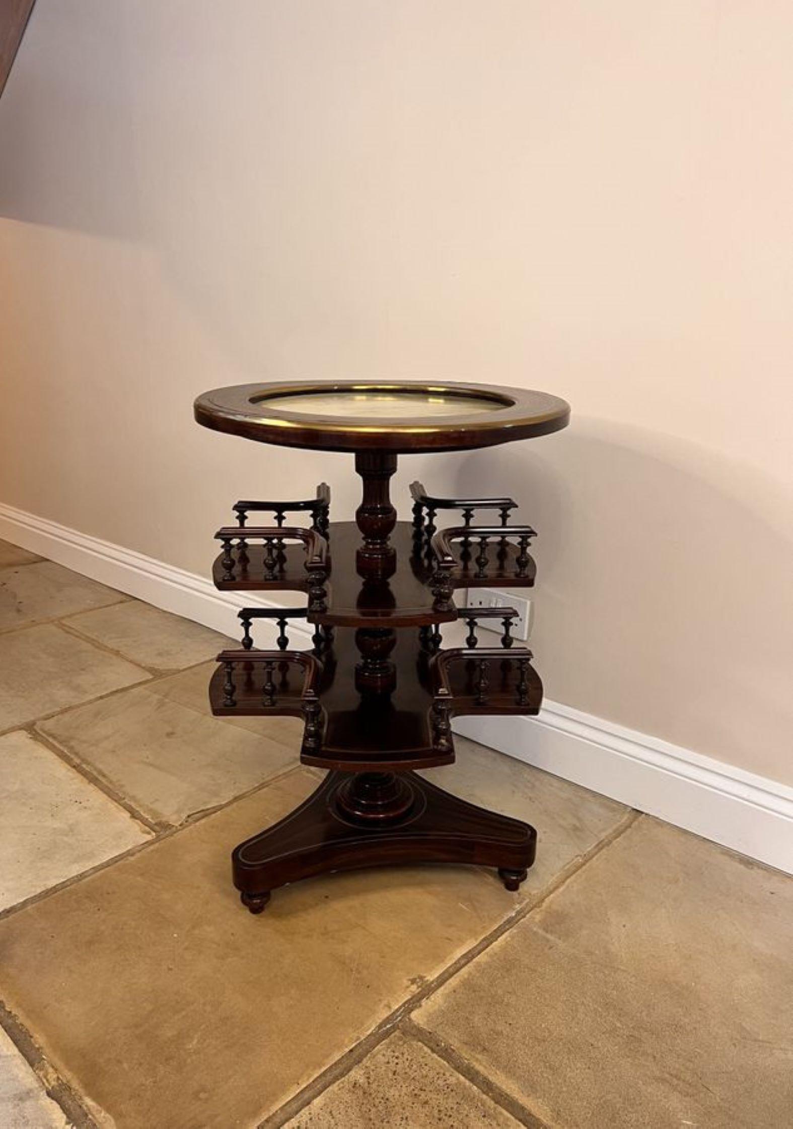 Unusual antique Victorian quality marble top revolving book table For Sale 3