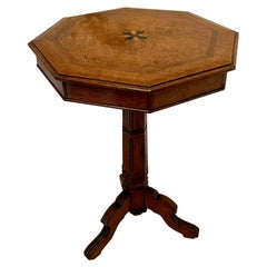 Unusual Antique Victorian Quality Oak Lamp Table