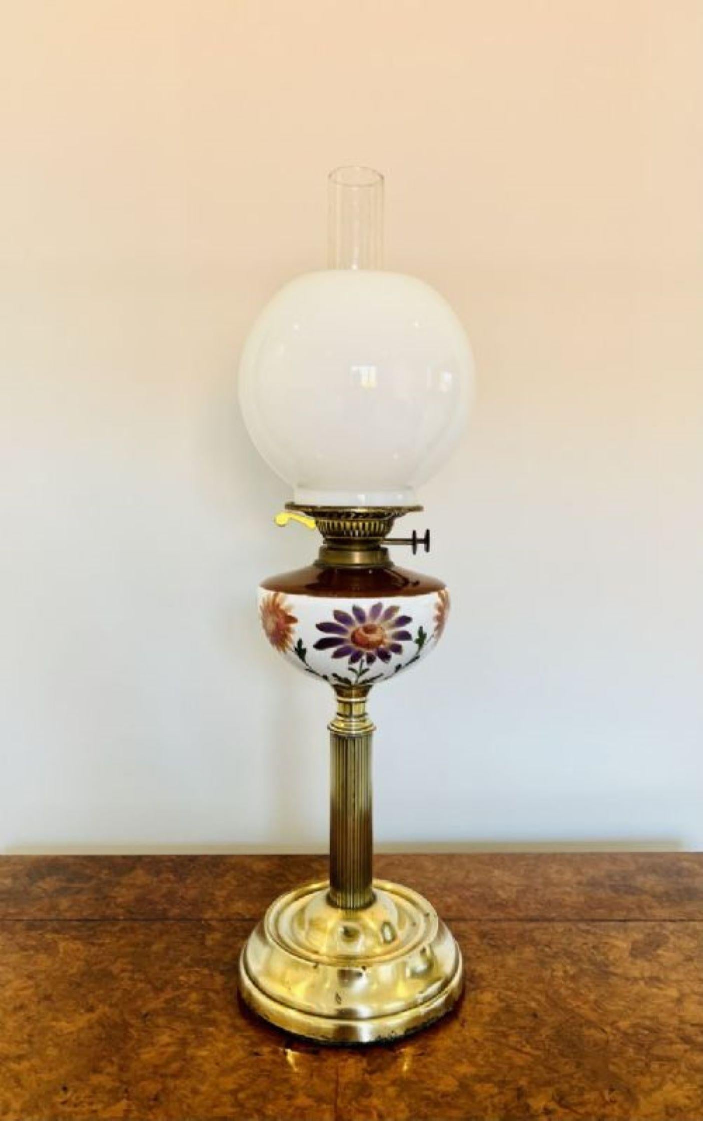 19th Century Unusual antique Victorian quality oil lamp For Sale
