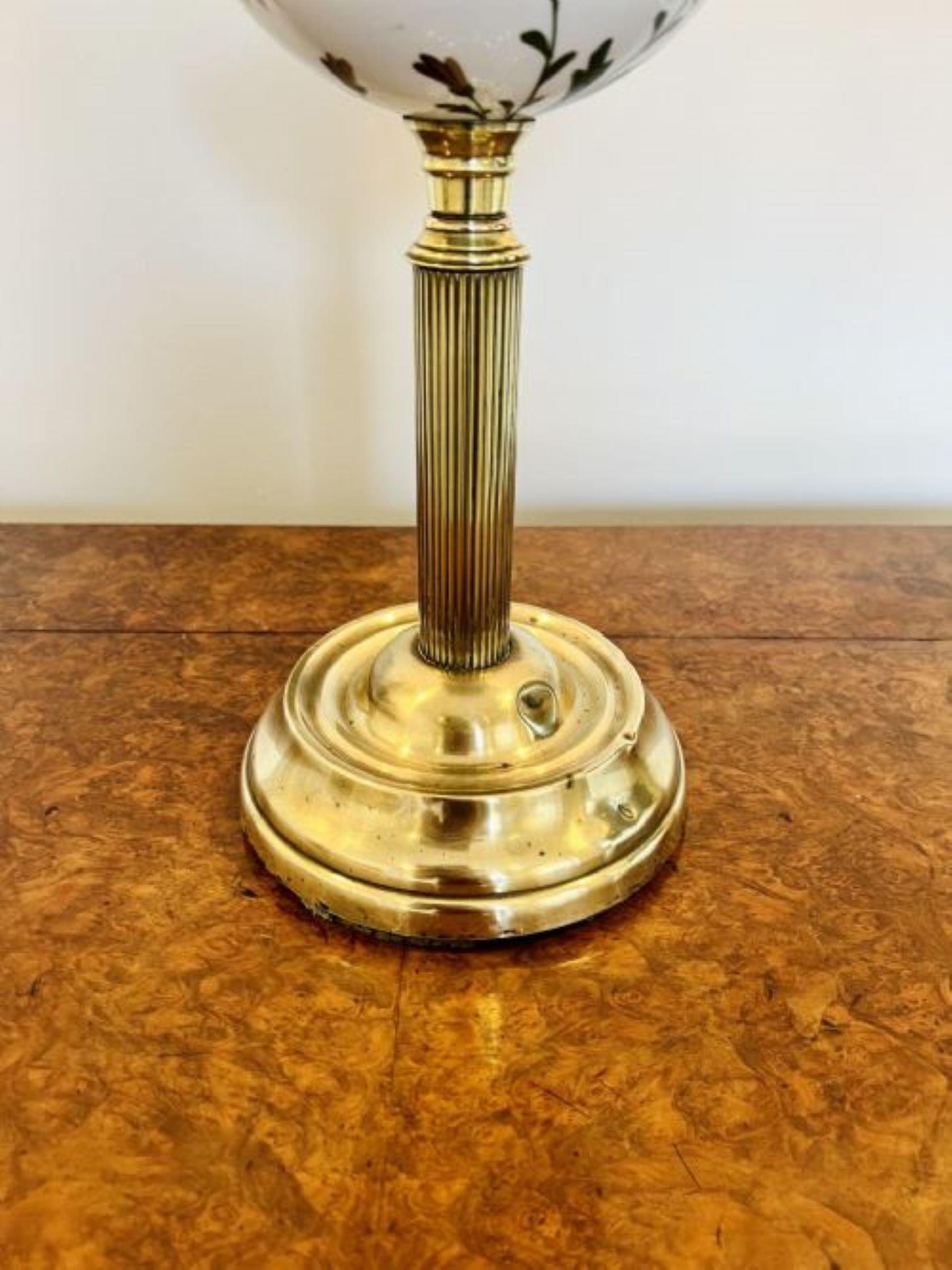 Brass Unusual antique Victorian quality oil lamp For Sale