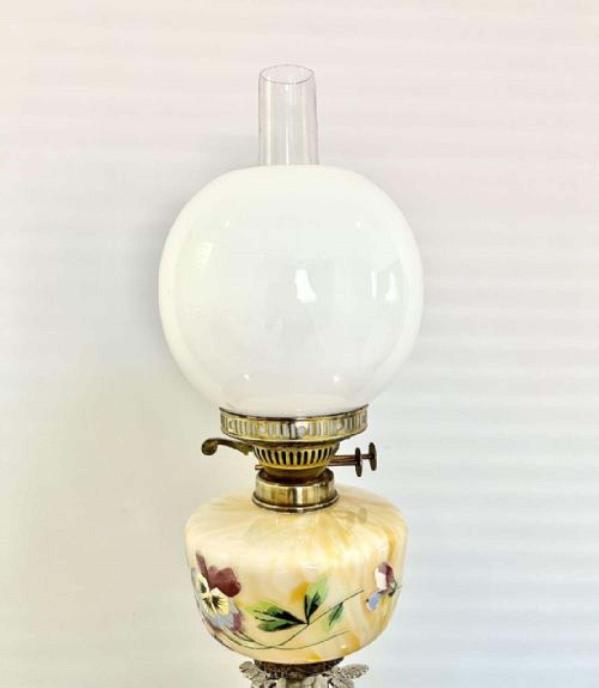 Ungewöhnliche antike versilberte Öllampe in viktorianischer Qualität  (Versilberung) im Angebot