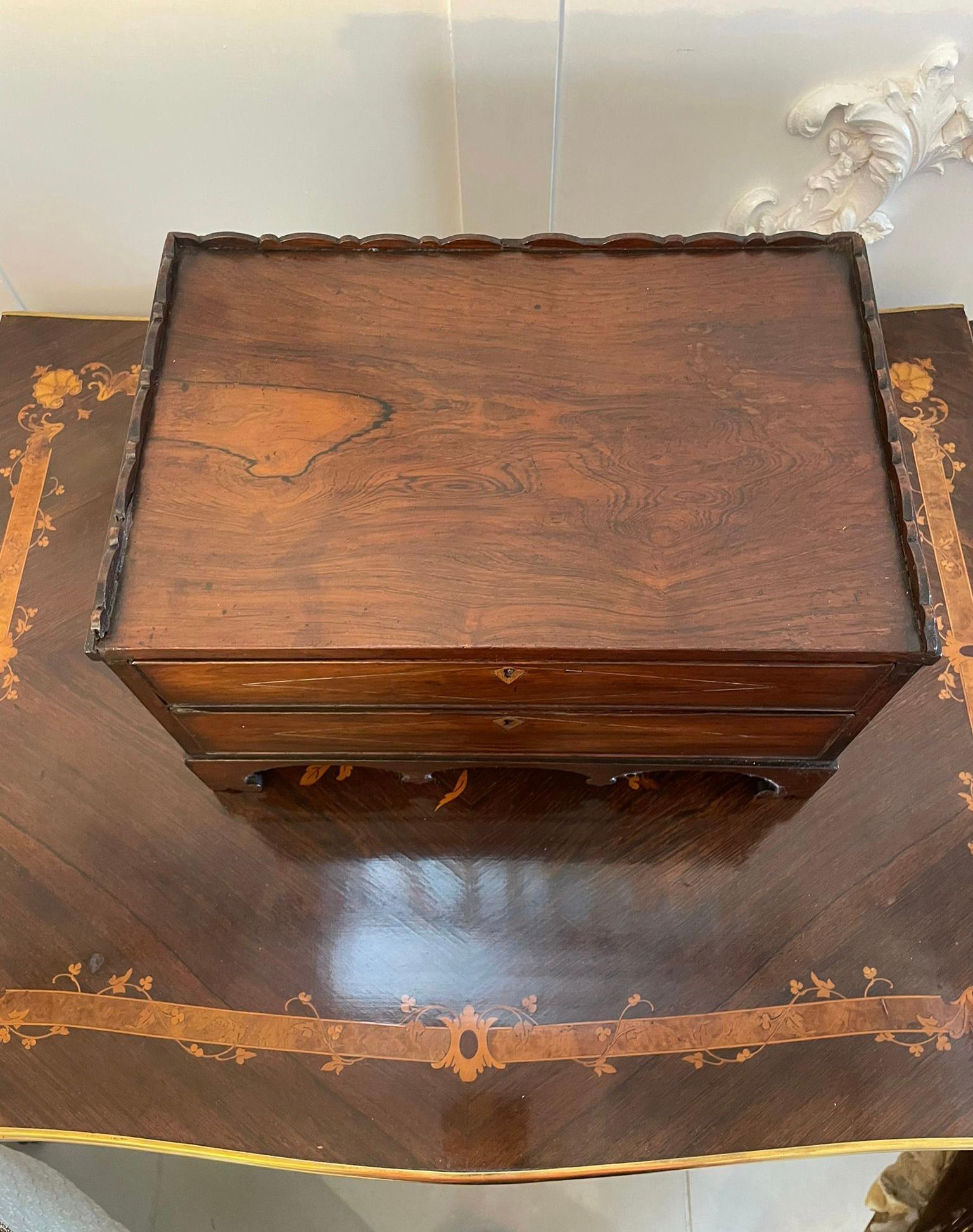 Unusual Antique Victorian Quality Rosewood Writing Box For Sale 11