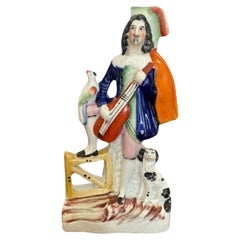 Insolite figurine victorienne ancienne du Staffordshire