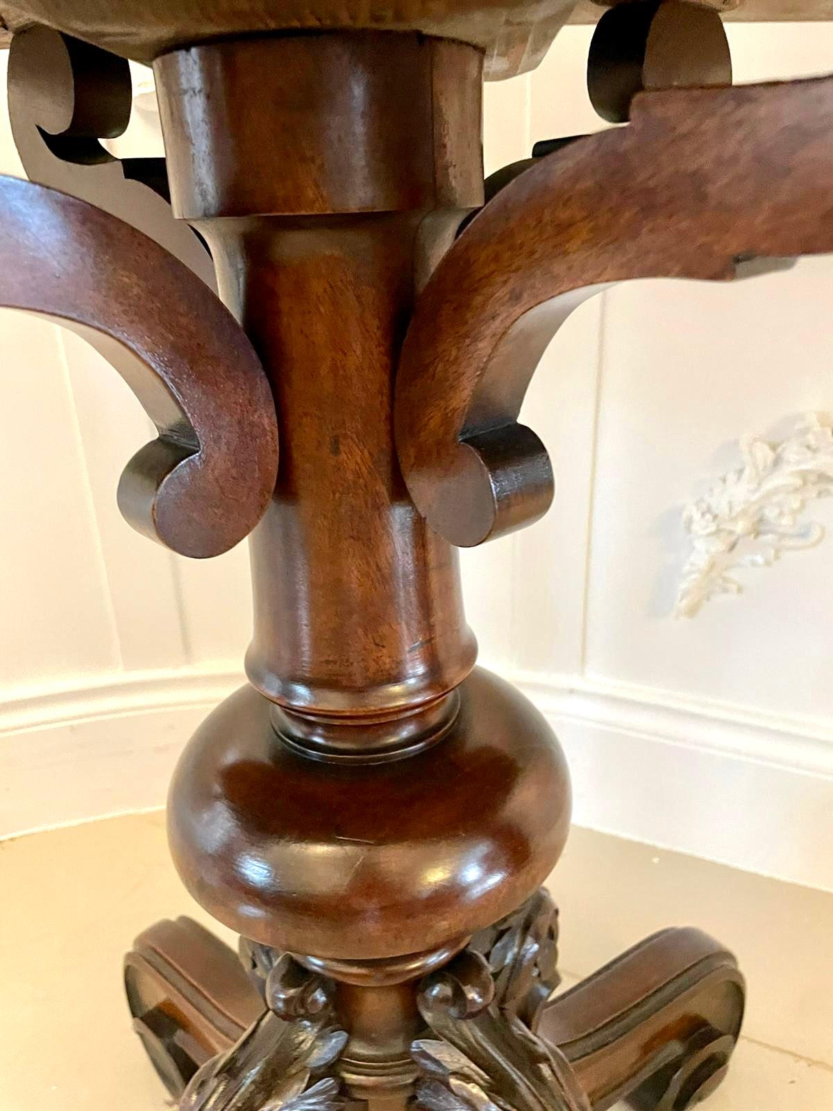 Unusual Antique Victorian Walnut Card/Side Table For Sale 5
