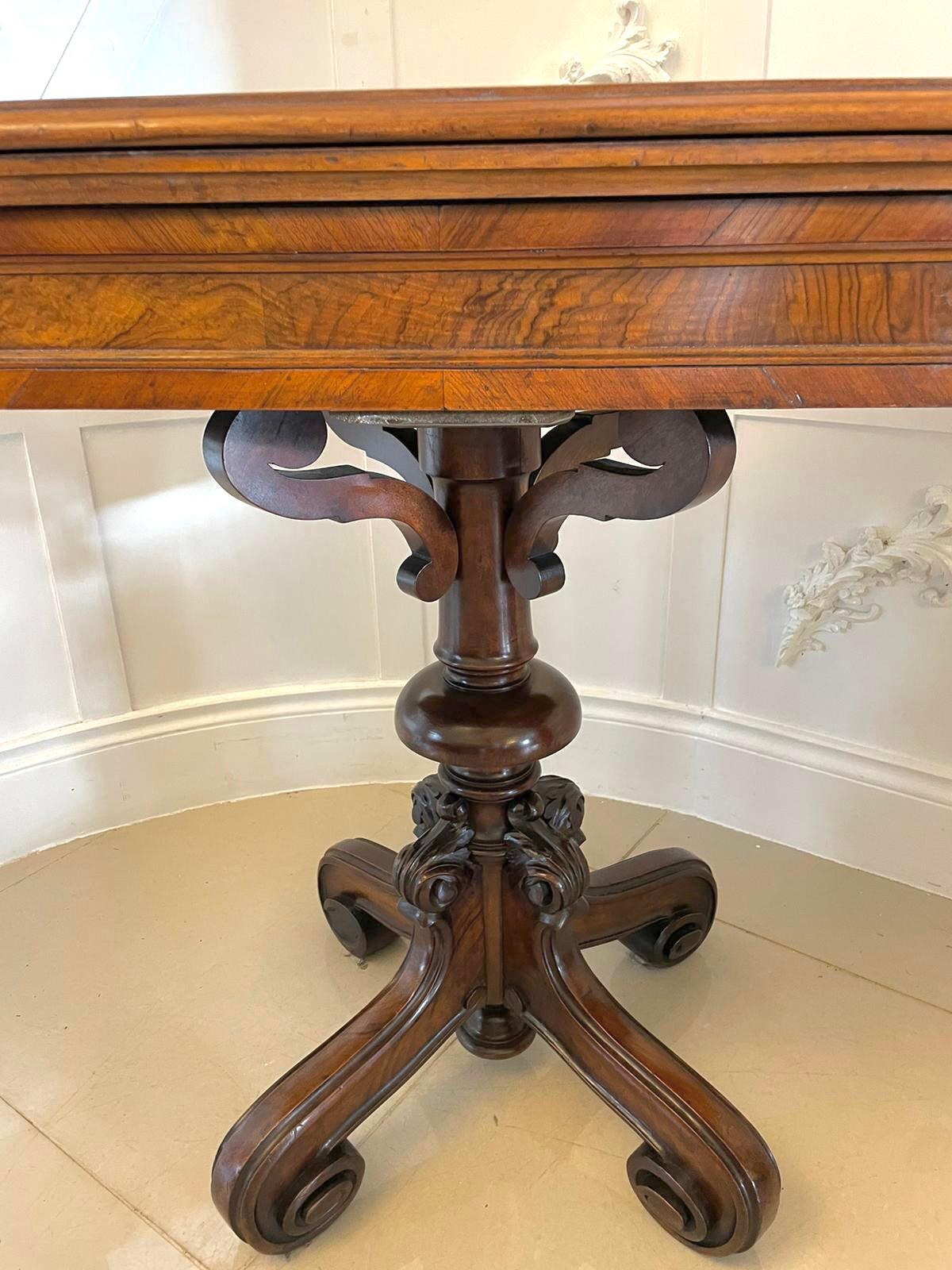 Unusual Antique Victorian Walnut Card/Side Table For Sale 9