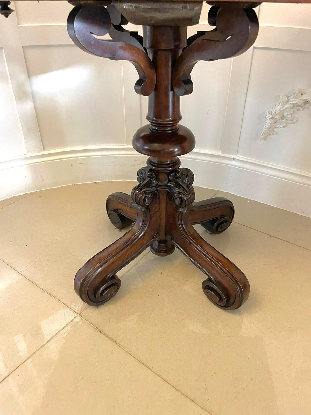 Unusual Antique Victorian Walnut Card/Side Table For Sale 11