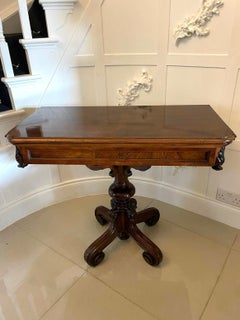 Unusual Antique Victorian Walnut Card/Side Table