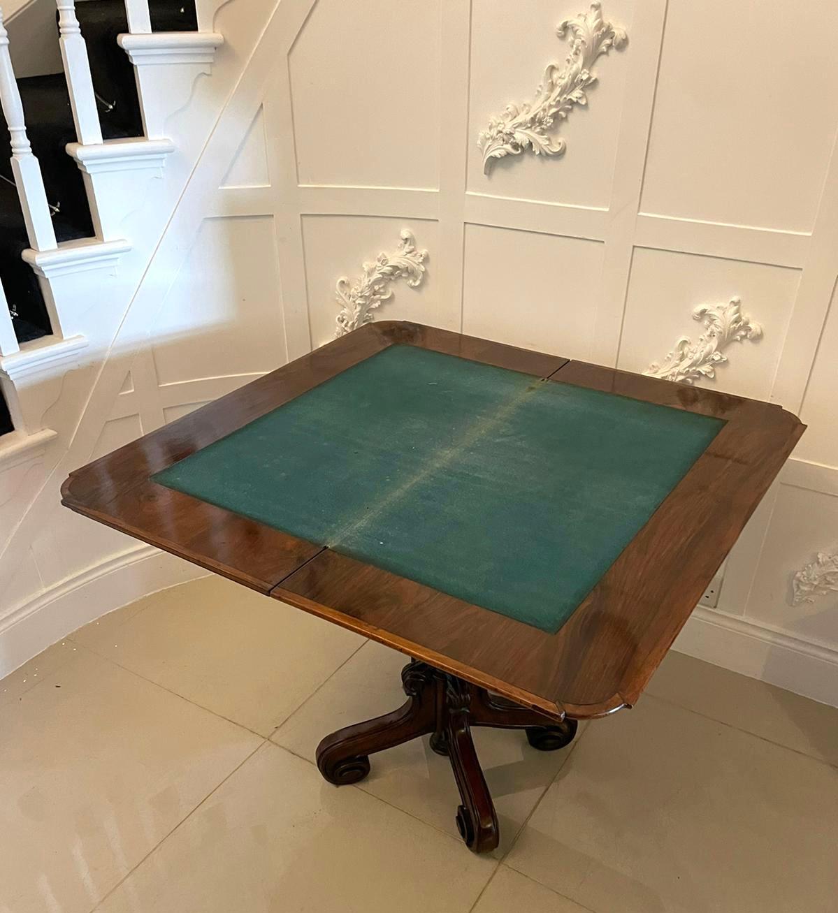 English Unusual Antique Victorian Walnut Card/Side Table For Sale