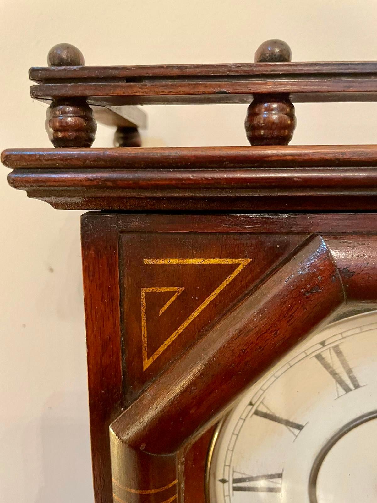 Unusual Antique Victorian Walnut Mantel Clock 3