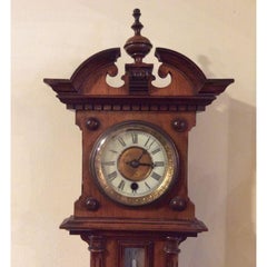 Unusual Antique Wall Clock with Thermometer and Aneroid Barometer Incorporated