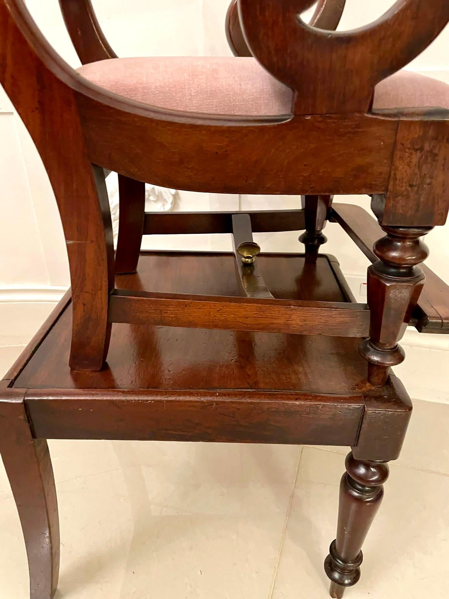 Unusual Antique William IV Quality Mahogany Child’s Armchair and Stand In Good Condition For Sale In Suffolk, GB