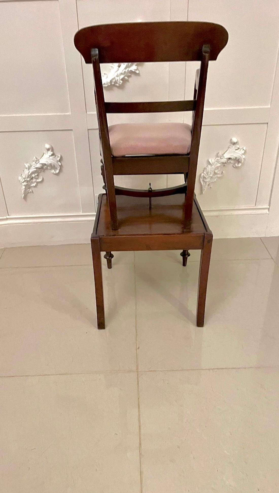 19th Century Unusual Antique William IV Quality Mahogany Child’s Armchair and Stand For Sale
