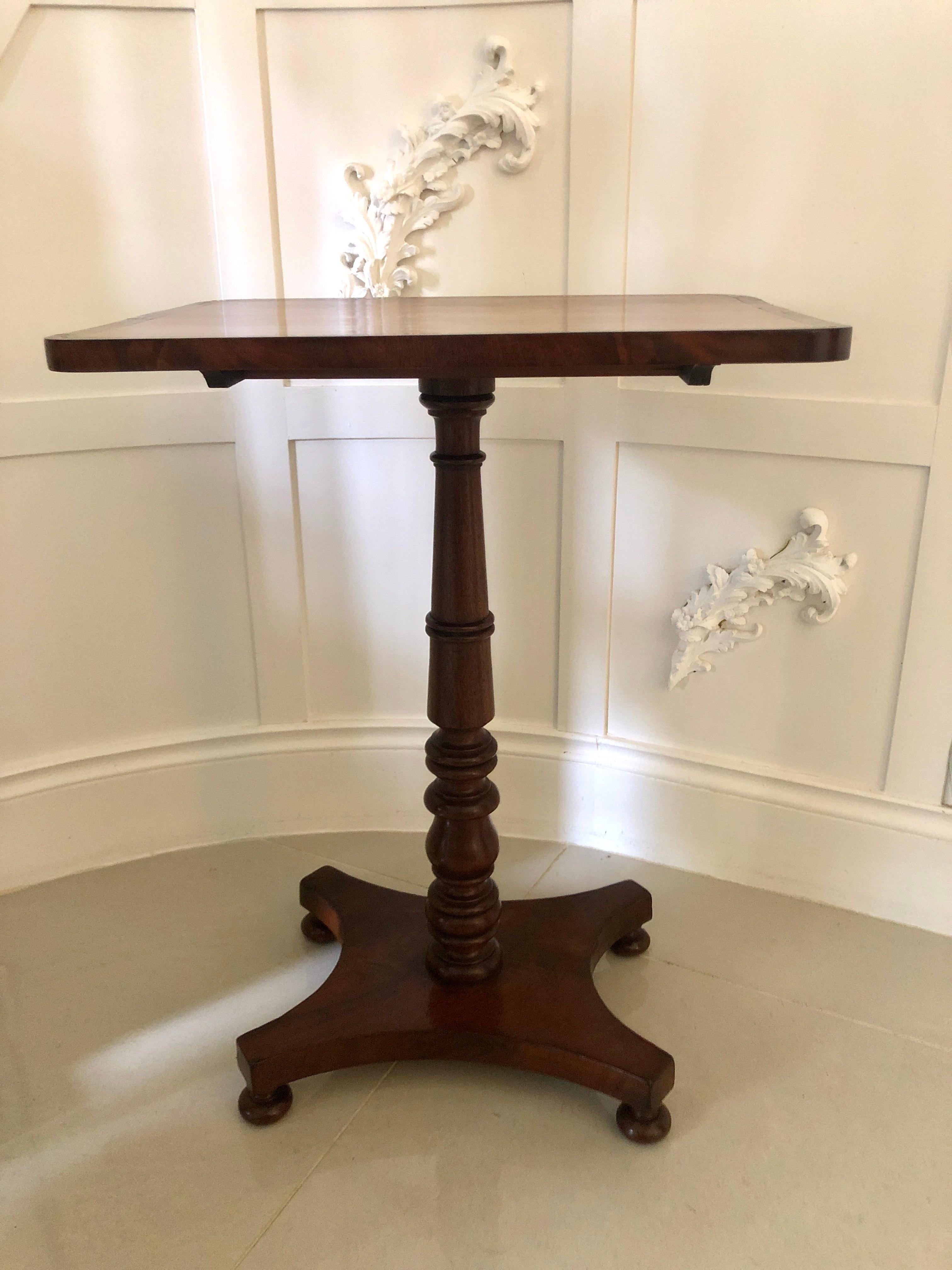 English Unusual Antique William IV Satinwood Inlaid Lamp Table