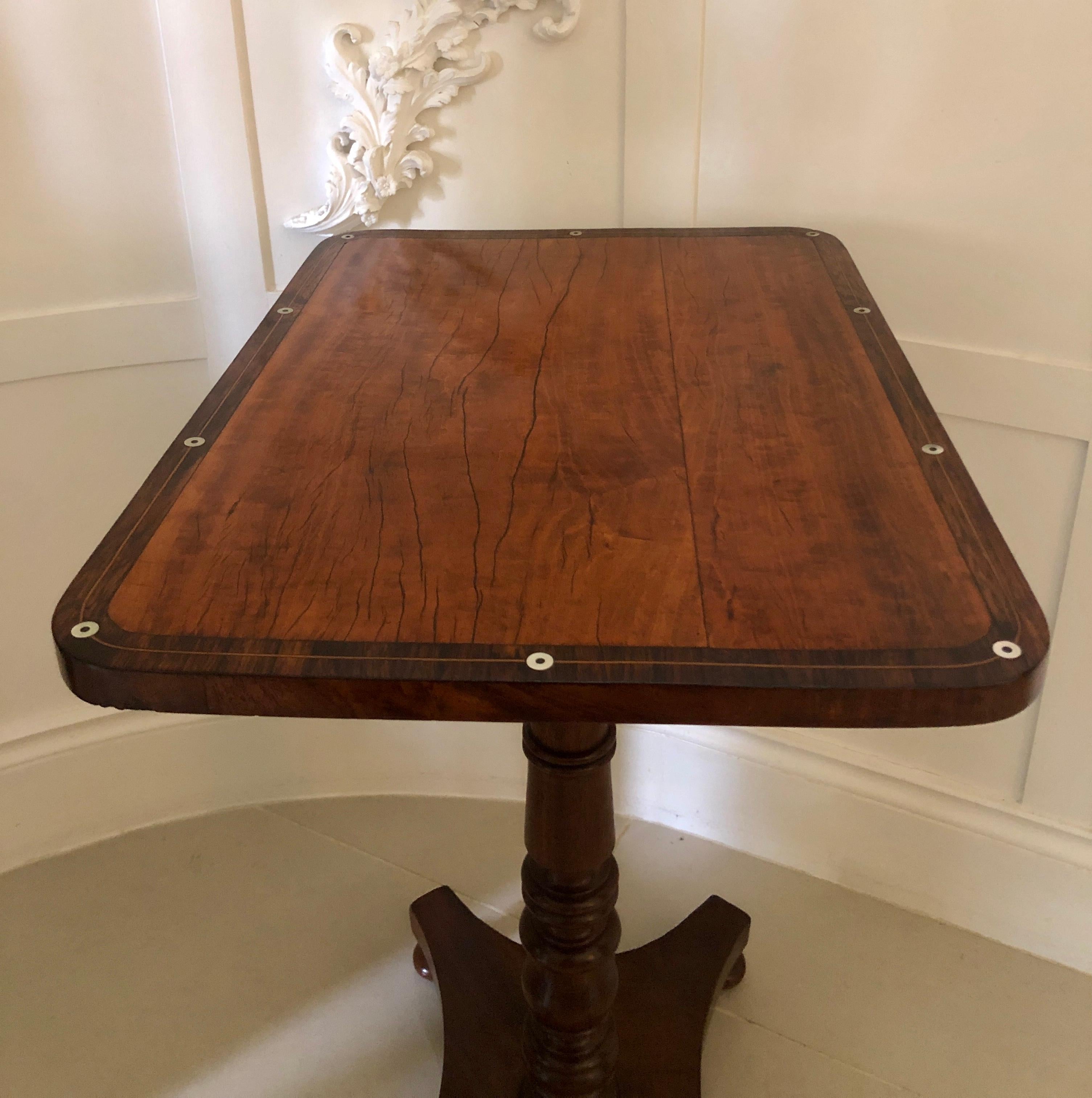 Unusual Antique William IV Satinwood Inlaid Lamp Table 3